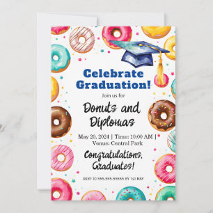 Doughnuts and Diplomas – Graduation Party Decor  Invitation