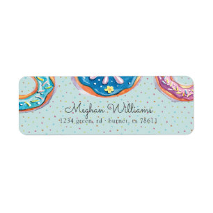 doughnuts and sprinkles return address label