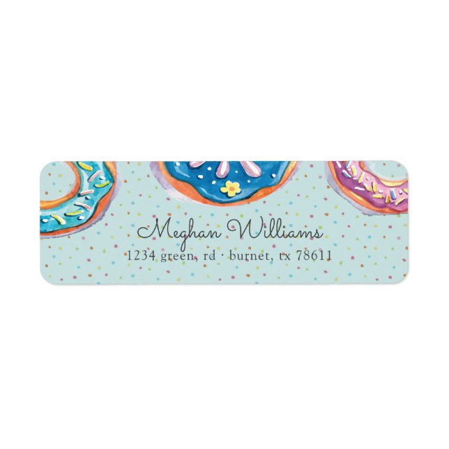 doughnuts and sprinkles return address label (Front)