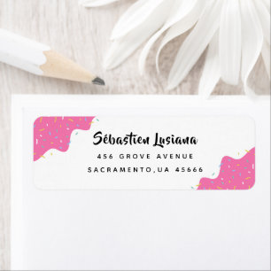 Doughnuts And Sprinkles  Return Address Label
