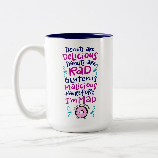 Doughnuts Are Delicious Two-Tone Coffee Mug (Left)