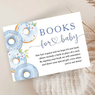 Doughnuts Baby Shower Boy Blue Books For Baby Enclosure Card