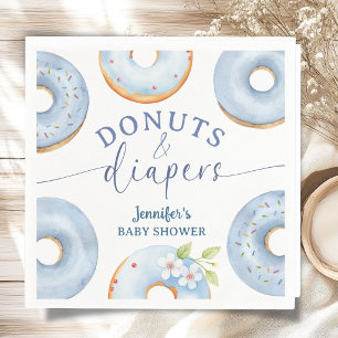 Doughnuts Baby Shower Boy Blue Brunch Paper Napkin