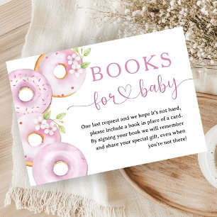 Doughnuts Baby Shower Girl Pink Books For Baby Enclosure Card
