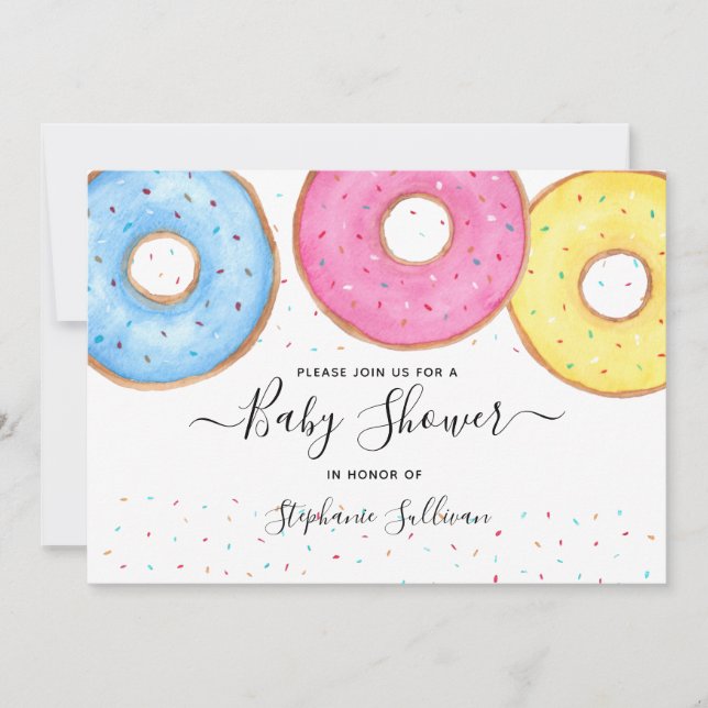 Doughnuts Baby Shower Invitation (Front)
