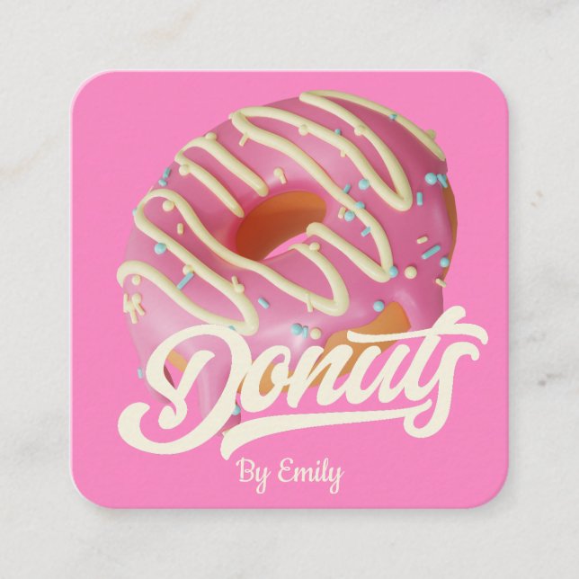 Doughnuts Bakery Square Business Card (Front)