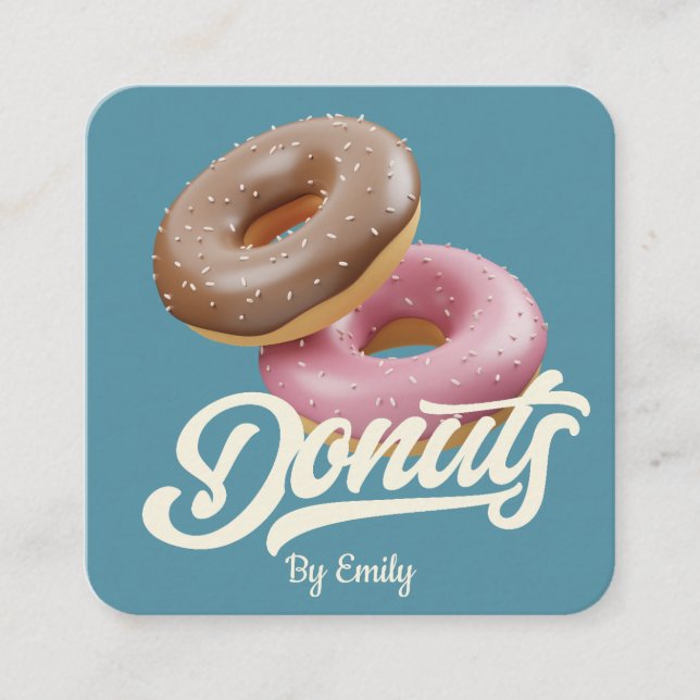 Doughnuts Bakery Square Business Card (Front)