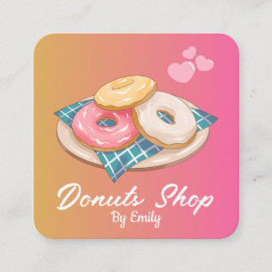 Doughnuts Bakery Square Business Card