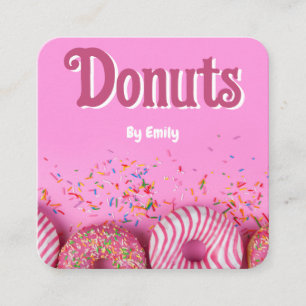 Doughnuts Bakery Square Business Card