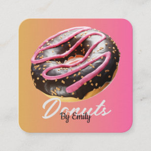 Doughnuts Bakery Square Business Card