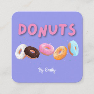 Doughnuts Bakery Square Business Card