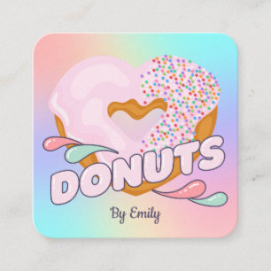 Doughnuts Bakery Square Business Card