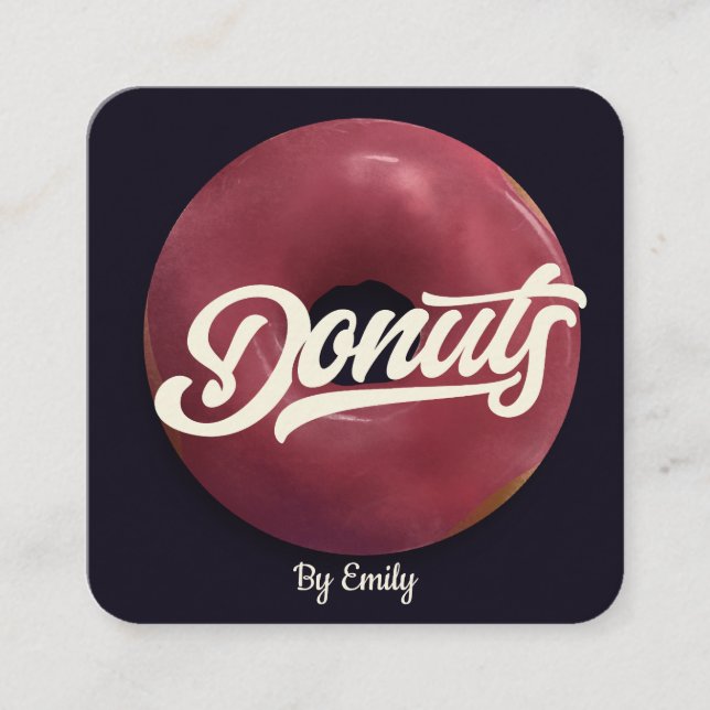 Doughnuts Bakery Square Business Card (Front)