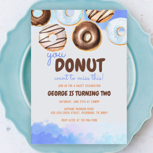 Doughnuts Birthday Boy Invitation