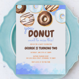 Doughnuts Birthday Boy Invitation