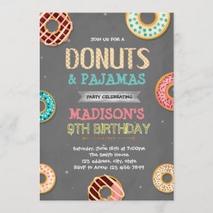 Doughnuts bridal shower birthday party invitation