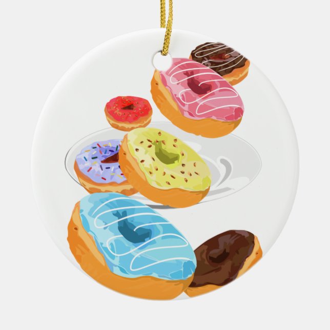 Doughnuts Ceramic Ornament (Front)