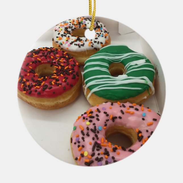 Doughnuts Ceramic Ornament (Front)