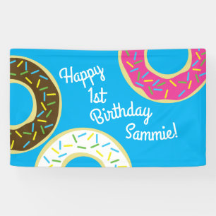 Doughnuts Colourful Doughnuts1st Birthday Party Banner