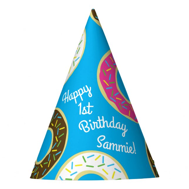 Doughnuts Colourful Doughnuts1st Birthday Party Th Party Hat (Front)