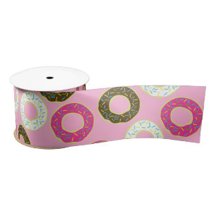 Doughnuts Colourful Doughnuts 1st Birthday Party Satin Ribbon