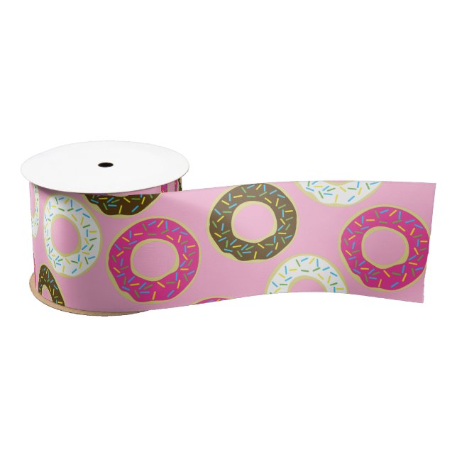 Doughnuts Colourful Doughnuts 1st Birthday Party T Satin Ribbon (Spool)