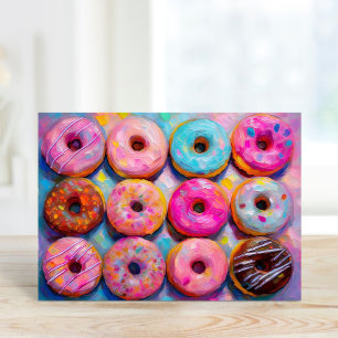 Doughnuts Colourful Modern Abstract Art Card