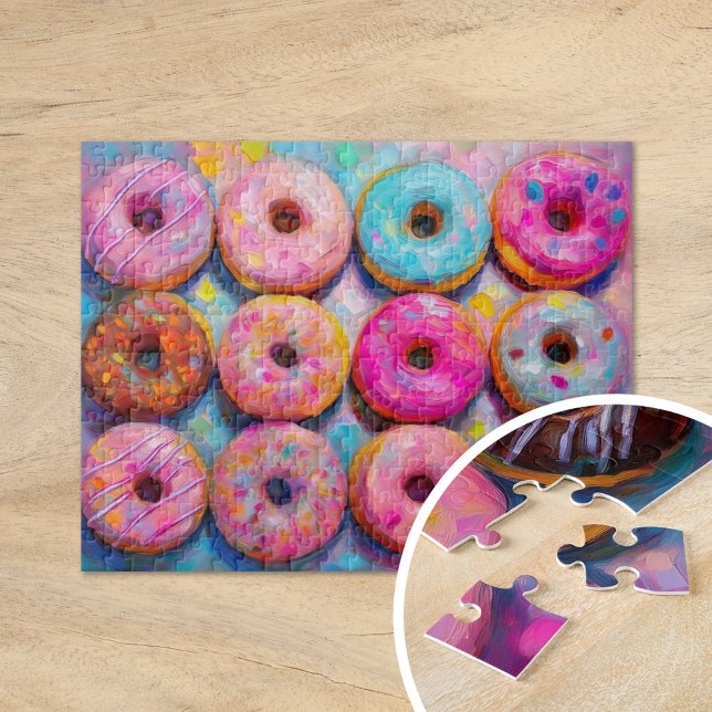 Doughnuts Colourful Modern Abstract Art Jigsaw Puzzle (Creator Uploaded)
