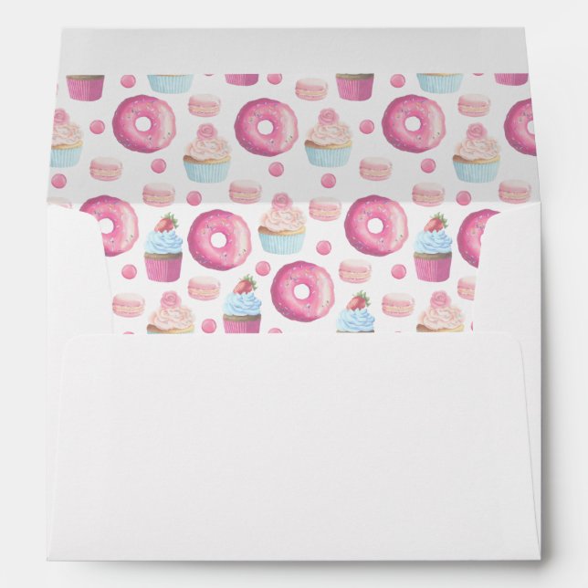 Doughnuts, cupcakes and macarons envelope (Back (Bottom))