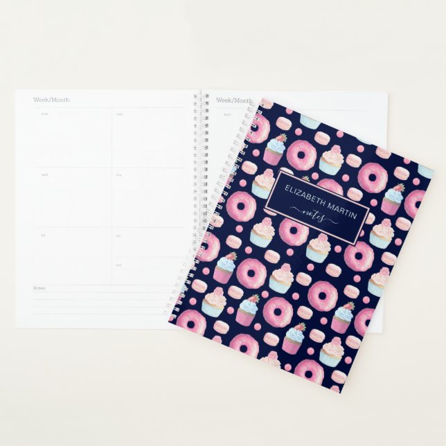 Doughnuts, cupcakes and macarons planner (Display)