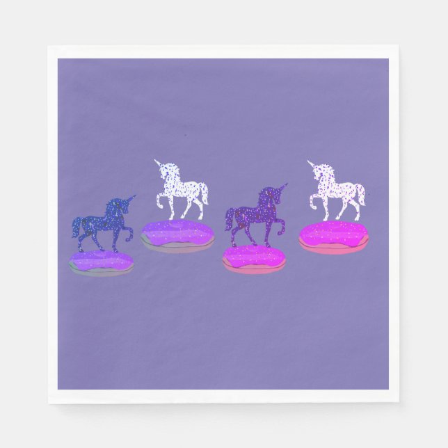 Doughnuts Delight Unicorns Fun Napkin (Front)