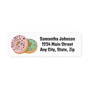 Doughnuts Design Return Address Label