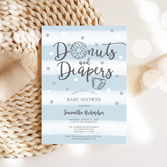 Doughnuts & Diapers Baby Shower Invitation (Creator Uploaded)