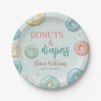 Doughnuts & Diapers Cute Mint Green Baby Shower