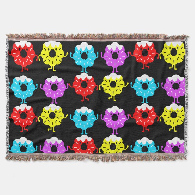 Doughnuts Doughnut Lovers Throw Blanket (Front)