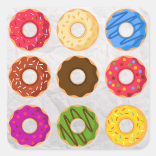 Doughnuts Doughnuts and Doughnuts Square Sticker