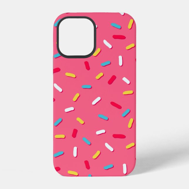 Doughnut's glaze seamless pattern, pink background iPhone case (Back)