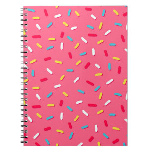 Doughnut's glaze seamless pattern, pink background notebook