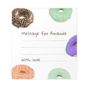 Doughnuts kids birthday time capsule message notepad