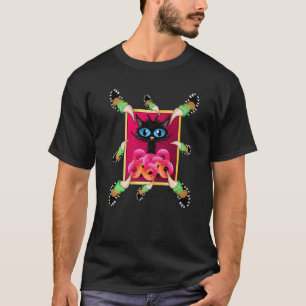 Doughnuts Long Finger Claws Cute Black Cat Kitten T-Shirt