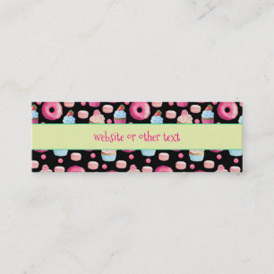 Doughnuts Macarons And Cupcake Pattern Website Mini Business Card