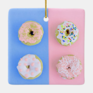 Doughnuts pastel ceramic ornament