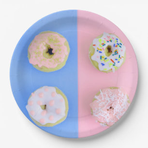 Doughnuts pastel paper plate