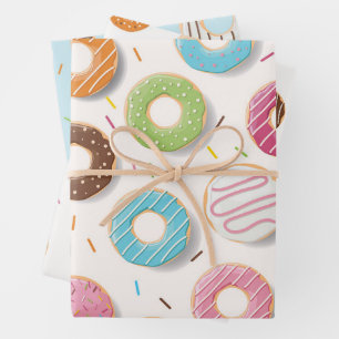 Doughnuts Pattern  Wrapping Paper Sheet