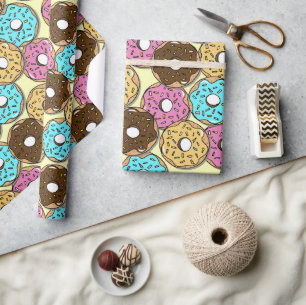 Doughnuts Patterned Birthday Wrapping Paper
