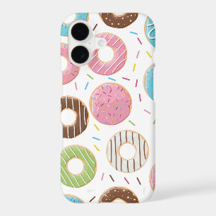 Doughnuts pink blue and bites chocolate pattern