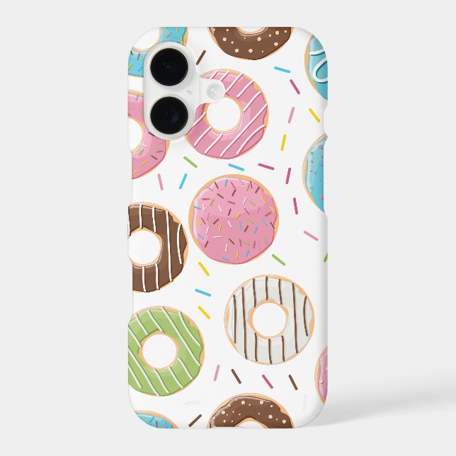 Doughnuts pink blue and bites chocolate pattern (Back)