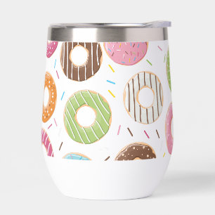 Doughnuts pink blue and bites chocolate pattern