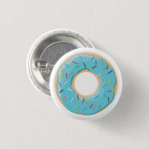 Doughnuts pink blue and bites chocolate pattern 3 cm round badge