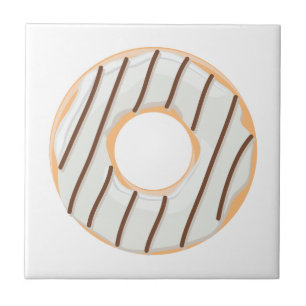 Doughnuts pink blue and bites chocolate pattern ceramic tile